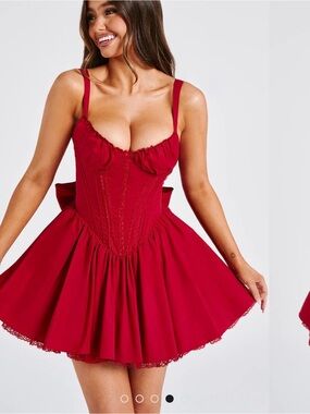Red Mini Dress with oversized bow